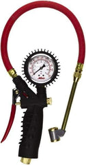 Milton - 0 to 230 psi Dial Large Bore Dual Head Tire Pressure Gauge - 15' Hose Length - Exact Tool & Supply