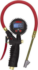 Milton - 0 to 255 psi Digital Straight Foot Dual Head Tire Pressure Gauge - AAA Battery, 15' Hose Length - Exact Tool & Supply