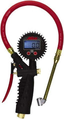 Milton - 0 to 255 psi Digital Dual Head Tire Pressure Gauge - AAA Battery, 15' Hose Length - Exact Tool & Supply