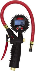 Milton - 0 to 255 psi Digital Straight Tire Pressure Gauge - AAA Battery, 15' Hose Length - Exact Tool & Supply