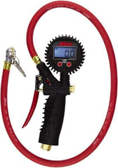 Milton - 0 to 255 psi Digital Ball Foot with Clip Tire Pressure Gauge - AAA Battery, 36' Hose Length - Exact Tool & Supply