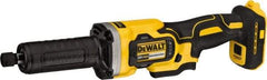 DeWALT - 1/4" Collet, 25,000 RPM, Straight Handle Cordless Angle & Disc Grinder - 20 Volts - Exact Tool & Supply