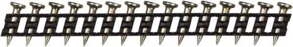 DeWALT - 11 Gauge 0.12" Shank Diam 0.68" Long Concrete Nails for Power Nailers - Steel, Yellow Zinc Finish, Smooth Shank, Angled Stick Plastic Collation, Round Head - Exact Tool & Supply