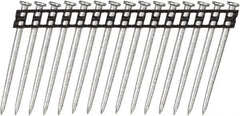 DeWALT - 10 Gauge 0.137" Shank Diam 2-1/4" Long Concrete Nails for Power Nailers - Steel, Zinc Finish, Smooth Shank, Angled Stick Plastic Collation, Round Head - Exact Tool & Supply