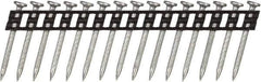 DeWALT - 12 Gauge 0.108" Shank Diam 1-3/8" Long Concrete Nails for Power Nailers - Steel, Zinc Finish, Smooth Shank, Angled Stick Plastic Collation, Round Head - Exact Tool & Supply