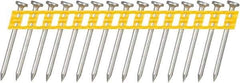 DeWALT - 13 Gauge 0.102" Shank Diam 1-1/2" Long Concrete Nails for Power Nailers - Steel, Zinc Finish, Smooth Shank, Angled Stick Plastic Collation, Round Head - Exact Tool & Supply