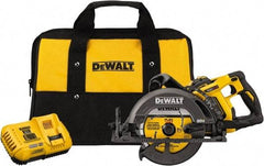 DeWALT - 60 Volt, 7-1/4" Blade, Cordless Circular Saw - 5,800 RPM, 1 Lithium-Ion Battery Included - Exact Tool & Supply