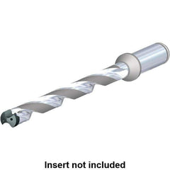 Kennametal - Series KenTIP FS, Head Connection W, 12xD, 25mm Shank Diam, Drill Body - 56mm Drill Body Length to Flange, KTFS Toolholder, 18mm Nose Diam, 314mm OAL, 314mm Drill Body Length, 243mm Flute Length - Exact Tool & Supply