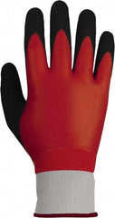 PRO-SAFE - Size XL (10), ANSI Cut Lvl A1, Nitrile Coated Dyneema Diamond HPPE liner Cut Resistant Gloves - Fully Coated Coated, Knit Wrist, Red, Paired - Exact Tool & Supply
