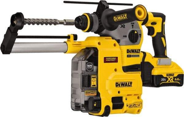 DeWALT - 20 Volt 1-1/8" SDS Plus Chuck Cordless Rotary Hammer - 0 to 4,480 BPM, 0 to 1,000 RPM, Reversible - Exact Tool & Supply