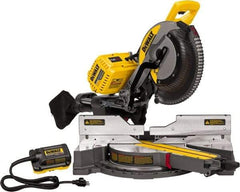 DeWALT - 15 Amp, 120 Volt, 3,800 RPM, 45° Right Double Bevel Sliding Miter Saw - 5/8" Arbor, 12" Blade Diam - Exact Tool & Supply