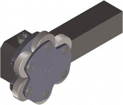 Made in USA - Neutral Cut, Straight & Diamond, 3/4" Wide x 3/4" High x 3" Long Square Shank, Revolving-Head Bump Knurlers - 6 Knurls Required (Included), 1" Diam x 5/16" Wide Face, 5/16" Hole Diam, Series OT - Exact Tool & Supply