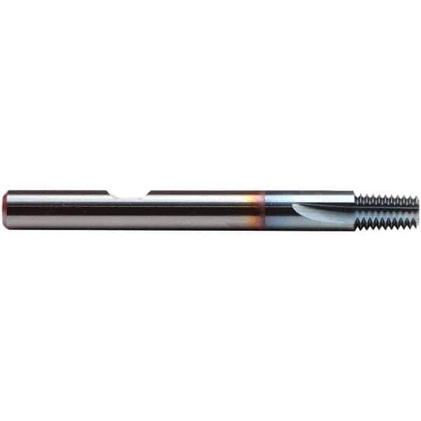 Emuge - 1/8-27 Thread, 1/4" Shank Diam, TiCN Coating, Solid Carbide Straight Flute Thread Mill - 3 Flutes, 2-1/2" OAL - Exact Tool & Supply