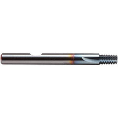 Emuge - 1/16-27 Thread, 1/4" Shank Diam, TiCN Coating, Solid Carbide Straight Flute Thread Mill - 3 Flutes, 2-1/2" OAL - Exact Tool & Supply