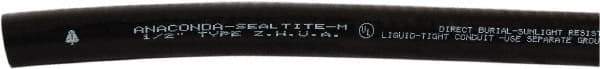 Anaconda Sealtite - 1" Trade Size, 400' Long, Flexible Liquidtight Conduit - Galvanized Steel & Thermoplastic, 25.4mm ID, Black - Exact Tool & Supply