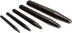 Mayhew - 5 Piece, 3/32 to 3/8", Center Punch Set - Hex Shank, Steel, Comes in Pouch - Exact Tool & Supply
