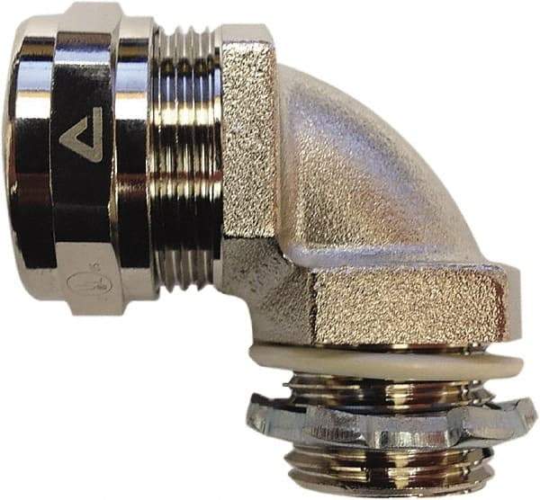 Anaconda Sealtite - 1" Trade, 316 Stainless Steel Threaded 90° Liquidtight Conduit Connector - Partially Insulated - Exact Tool & Supply
