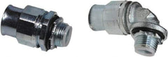 Anaconda Sealtite - 1" Trade, Zinc Plated Steel Threaded Straight Liquidtight Conduit Connector - Insulated - Exact Tool & Supply