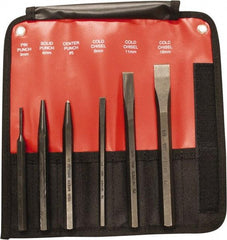 Mayhew - 6 Piece, 9/32 to 5/32", Pin & Pilot Punch Set - Hex Shank, Steel, Comes in Kit Bag - Exact Tool & Supply