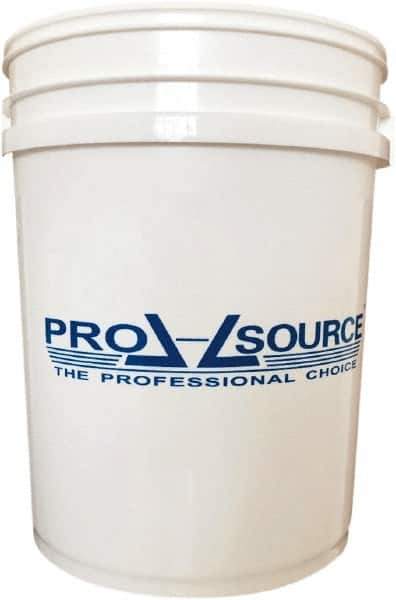PRO-SOURCE - 5 Gal, 14.5669" High, High-Density Polyethylene Round White Single Pail - Handle Included, 11-7/16" Top Length x 11.46" Top Width x 11.46" Top Diam - Exact Tool & Supply