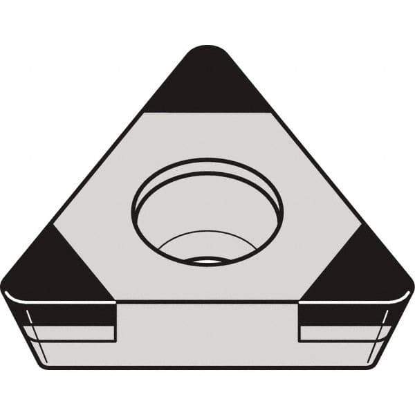 Kennametal - TPGW221 MT Grade KBH10 CBN Turning Insert - 60° Triangle, 1/4" Inscr Circle, 1/8" Thick, 1/64" Corner Radius - Exact Tool & Supply