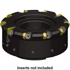 Kennametal - 12 Inserts, 160mm Cutter Diam, 1.1mm Max Depth of Cut, Indexable High-Feed Face Mill - 40mm Arbor Hole Diam, 62.97mm High, KCFM Toolholder, HDHN07008SR, SDHN1204ZZSN4W Inserts, Series KCFM - Exact Tool & Supply