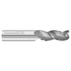 1" Dia. x 4 Overall Length 3-Flute .030 C/R Solid Carbide SE End Mill-Round Shank-Center Cut-Uncoated - Exact Tool & Supply