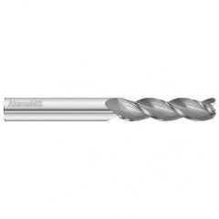 1" Dia. x 5 Overall Length 3-Flute .090 C/R Solid Carbide SE End Mill-Round Shank-Center Cut-Uncoated - Exact Tool & Supply