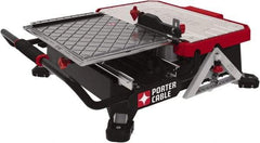 Porter-Cable - 7" Blade Diam, Tile Saw - 2,800 RPM, 16" Table Depth x 26" Table Width, 20 Volts, 5/8" Arbor - Exact Tool & Supply