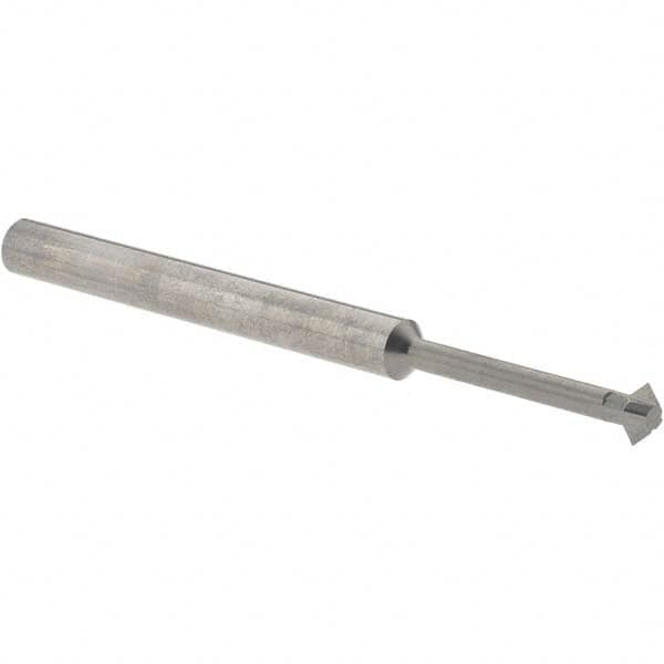 Accupro - 3/16° 3/16" Cut Diam, 0.093" Cut Width, 3/16" Shank, Solid Carbide Double-Angle Cutter - Exact Tool & Supply