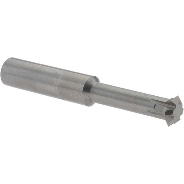 Accupro - 3/8° 3/8" Cut Diam, 1/8" Cut Width, 3/8" Shank, Solid Carbide Double-Angle Cutter - Exact Tool & Supply