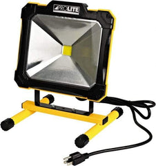 Value Collection - 120 Volt, 50 Watt, Electric, LED Portable Floor Work Light - 6' Cord, 1 Head, 5,000 Lumens, Aluminum - Exact Tool & Supply