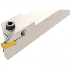 Iscar - GHD, External, Left Hand, 10mm Max Depth of Cut, 4 to 5mm Groove Width, Indexable Grooving Tool Holder - GI.., GPV, TIP Insert Compatibility, 20mm Shank Height, 20mm Shank Width, 120mm OAL, Through Coolant - Exact Tool & Supply