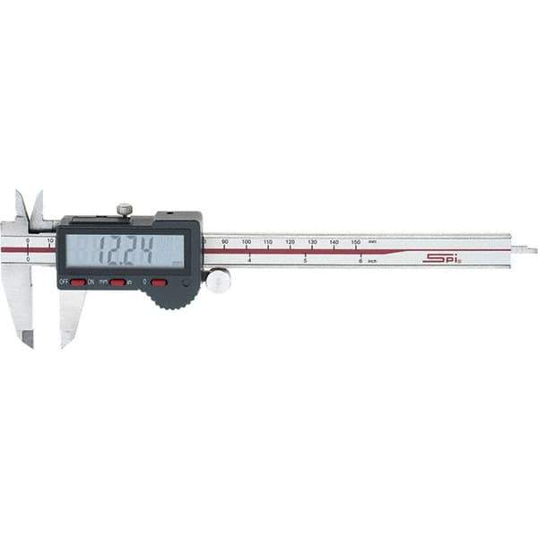 SPI - 0 to 150mm Range, 0.01mm Resolution, Electronic Caliper - Stainless Steel with 40mm Stainless Steel Jaws, 0.02mm Accuracy - Exact Tool & Supply