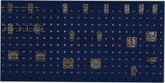 Triton - 18" Wide x 36" High Peg Board Kit - 1 Panel, 18 Hooks, Steel with Epoxy Coating, Blue - Exact Tool & Supply