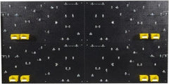 Triton - 24" Wide x 48" High Peg Board Kit - 4 Panels, 96 Hooks, Polyethylene, Black - Exact Tool & Supply