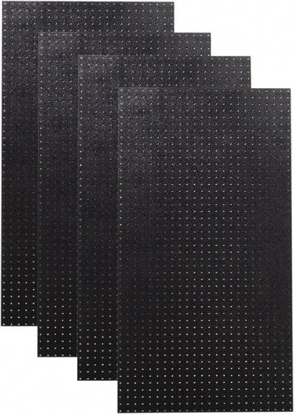 Triton - 24" Wide x 48" High Peg Board Storage Board - 4 Panels, Polyethylene, Black - Exact Tool & Supply