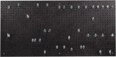 Triton - 24" Wide x 48" High Peg Board Kit - 1 Panel, 36 Hooks, Polyethylene, Black - Exact Tool & Supply