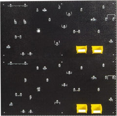 Triton - 24" Wide x 48" High Peg Board Kit - 2 Panels, 48 Hooks, Polyethylene, Black - Exact Tool & Supply