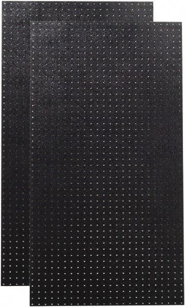 Triton - 24" Wide x 48" High Peg Board Storage Board - 2 Panels, Polyethylene, Black - Exact Tool & Supply