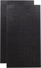 Triton - 24" Wide x 48" High Peg Board Storage Board - 2 Panels, Polyethylene, Black - Exact Tool & Supply