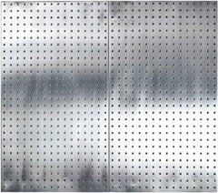 Triton - 24" Wide x 42-1/2" High Peg Board Storage Board - 2 Panels, Stainless Steel, Stainless Steel - Exact Tool & Supply