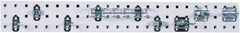 Triton - 4-1/2" Wide x 36" High Peg Board Strip - 1 Panel, 8 Hooks, Steel with Epoxy Coating, White - Exact Tool & Supply