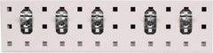 Triton - 4-1/2" Wide x 18" High Peg Board Strip - 1 Panel, 5 Hooks, Steel with Epoxy Coating, White - Exact Tool & Supply