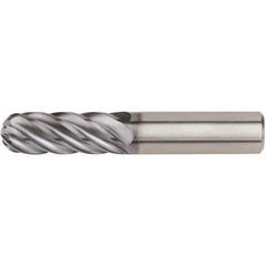 Kennametal - 3/4" Diam, 3" LOC, 6 Flute Solid Carbide Ball End Mill - AlTiN Finish, Single End, 5-1/2" OAL, 3/4" Shank Diam - Exact Tool & Supply