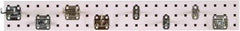 Triton - 4-1/2" Wide x 36" High Peg Board Strip - 1 Panel, 8 Hooks, Steel with Epoxy Coating, White - Exact Tool & Supply