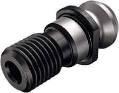 Seco - CAT40 Taper, M16x2 Thread, 45° Angle Radius, Standard Retention Knob - 1-1/2" OAL, 0.74" Knob Diam, 0.642" from Knob to Flange, Through Coolant - Exact Tool & Supply