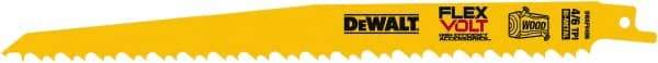 DeWALT - 9" Long x 1" Thick, Bi-Metal Reciprocating Saw Blade - Tapered Profile, 6 TPI, Toothed Edge, Tang Shank - Exact Tool & Supply