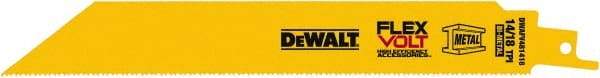 DeWALT - 8" Long x 1" Thick, Bi-Metal Reciprocating Saw Blade - Straight Profile, 14 to 18 TPI, Toothed Edge, Tang Shank - Exact Tool & Supply
