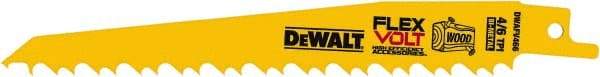 DeWALT - 6" Long x 1" Thick, Bi-Metal Reciprocating Saw Blade - Tapered Profile, 6 TPI, Toothed Edge, Tang Shank - Exact Tool & Supply